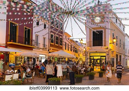 "Evening market in Es Mercadal, centre of the island of Menorca, Balearic Islands, Spain, Europe" View Large Photo Image Stock Image - "Evening market in Es Mercadal, centre of the island of Menorca, Balearic Islands, Spain, Europe". Fotosearch