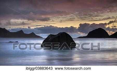 "Evening mood at the beach of Haukland, Vestvagoya, Lofoten, Nordland, Norway, Europe" View Large Photo Image Stock Image - "Evening mood at the beach of Haukland, Vestvagoya, Lofoten, Nordland, Norway, Europe". Fotosearch