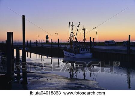 "Evening mood, dusk, harbour, North Sea resort of Wremen, Cuxhaven district, Lower Saxony, Germany, Europe" View Large Photo Image Stock Image - "Evening mood, dusk, harbour, North Sea resort of Wremen, Cuxhaven district, Lower Saxony, Germany, Europe". Fotosearch