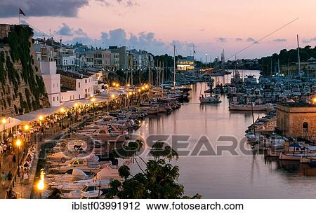 "Evening mood in the port of Ciutadella, Ciudadela, Menorca, Balearic Islands, Spain, Europe" View Large Photo Image Stock Image - "Evening mood in the port of Ciutadella, Ciudadela, Menorca, Balearic Islands, Spain, Europe". Fotosearch