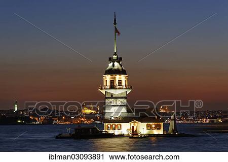"Evening mood, Maiden's Tower or Leander's Tower, Kiz Kulesi, in Bosphorus, Suleymaniye Mosque at the rear, Bosporus, Uskudar, Istanbul, asian and european side, Istanbul Province, Turkey, Asia" View Large Photo Image Stock Image - "Evening mood, Maiden's Tower or Leander's Tower, Kiz Kulesi, in Bosphorus, Suleymaniye Mosque at the rear, Bosporus, Uskudar, Istanbul, asian and european side, Istanbul Province, Turkey, Asia". Fotosearch