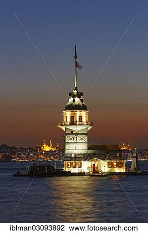 "Evening mood, Maiden's Tower or Leander's Tower, Kiz Kulesi, in Bosphorus, Suleymaniye Mosque at the rear, Bosporus, Uskudar, Istanbul, asian and european side, Istanbul Province, Turkey, Asia" View Large Photo Image Stock Image - "Evening mood, Maiden's Tower or Leander's Tower, Kiz Kulesi, in Bosphorus, Suleymaniye Mosque at the rear, Bosporus, Uskudar, Istanbul, asian and european side, Istanbul Province, Turkey, Asia". Fotosearch