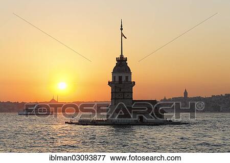 "Evening mood, Maiden's Tower or Leander's Tower, Kiz Kulesi, in Bosphorus, Bosporus, Uskudar, Istanbul, asian and european side, Istanbul Province, Turkey, Asia" View Large Photo Image Stock Photo - "Evening mood, Maiden's Tower or Leander's Tower, Kiz Kulesi, in Bosphorus, Bosporus, Uskudar, Istanbul, asian and european side, Istanbul Province, Turkey, Asia". Fotosearch
