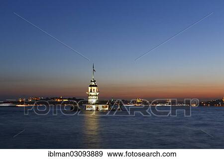 "Evening mood, Maiden's Tower or Leander's Tower, Kiz Kulesi, Bosporus, Uskudar, Istanbul, asian and european side, Istanbul Province, Turkey, Asia" View Large Photo Image Stock Photo - "Evening mood, Maiden's Tower or Leander's Tower, Kiz Kulesi, Bosporus, Uskudar, Istanbul, asian and european side, Istanbul Province, Turkey, Asia". Fotosearch