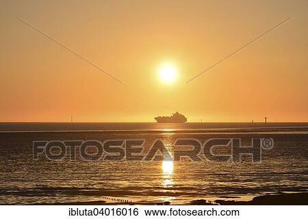 "Evening mood, Weser estuary, Wremen, Cuxhaven, Lower Saxony, Germany, Europe" View Large Photo Image Stock Photograph - "Evening mood, Weser estuary, Wremen, Cuxhaven, Lower Saxony, Germany, Europe". Fotosearch