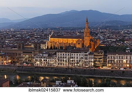 Evening on the Piazzale Michelangolo, overlooking the old town with the Church of Santa Croce, Florence, Province of Florence, Tuscany, Italy, Europe View Large Photo Image Stock Photo - Evening on the Piazzale Michelangolo, overlooking the old town with the Church of Santa Croce, Florence, Province of Florence, Tuscany, Italy, Europe. Fotosearch