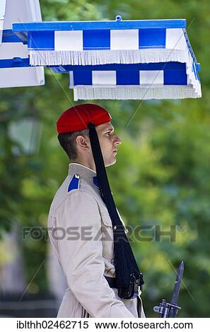 "Evzone, Presidential Guard, during the changing of the guard behind the Parliament on Syntagma Square, Athens, Greece, Europe" View Large Photo Image Stock Photography - "Evzone, Presidential Guard, during the changing of the guard behind the Parliament on Syntagma Square, Athens, Greece, Europe". Fotosearch
