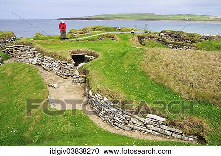 "Excavation site at the Neolithic settlement of Skara Brae, Mainland, Orkney, Scotland, United Kingdom, Europe" View Large Photo Image Stock Image - "Excavation site at the Neolithic settlement of Skara Brae, Mainland, Orkney, Scotland, United Kingdom, Europe". Fotosearch