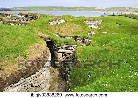 "Excavation site at the Neolithic settlement of Skara Brae, Mainland, Orkney, Scotland, United Kingdom, Europe" View Large Photo Image Stock Photo - "Excavation site at the Neolithic settlement of Skara Brae, Mainland, Orkney, Scotland, United Kingdom, Europe". Fotosearch
