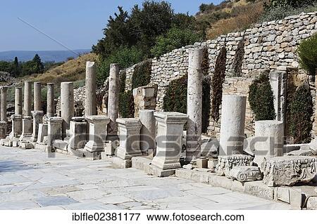 "Excavations and avenue with pillars in Curetes Street, UNESCO World Heritage Site, Ephesus, Ephesos, Efes, Izmir, Turkish Aegean, western Turkey, Turkey, Asia" View Large Photo Image Stock Photo - "Excavations and avenue with pillars in Curetes Street, UNESCO World Heritage Site, Ephesus, Ephesos, Efes, Izmir, Turkish Aegean, western Turkey, Turkey, Asia". Fotosearch