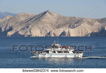 Picture - "Excursion boat, Baska, Kvarner Gulf, Krk Island, Croatia, Europe". Fotosearch