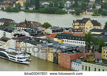"Excursion boat in the historic town centre of Passau during the flood on 3rd June 2013, Passau, Lower Bavaria, Bavaria, Germany, Europe" View Large Photo Image Stock Image - "Excursion boat in the historic town centre of Passau during the flood on 3rd June 2013, Passau, Lower Bavaria, Bavaria, Germany, Europe". Fotosearch