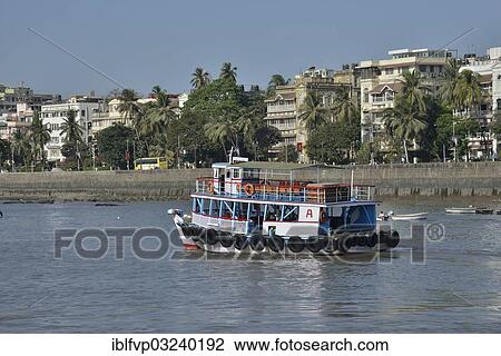 Stock Image - "Excursion boat, Mumbai, Maharashtra, India, Asia". Fotosearch