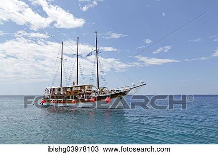 "Excursion boat off Pag island, Dalmatia, Croatia, Europe" View Large Photo Image Stock Image - "Excursion boat off Pag island, Dalmatia, Croatia, Europe". Fotosearch