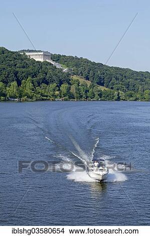 "Excursion boat on the Danube, behind the Walhalla memorial, Donaustauf, Upper Palatinate, Bavaria, Germany, Europe" View Large Photo Image Picture - "Excursion boat on the Danube, behind the Walhalla memorial, Donaustauf, Upper Palatinate, Bavaria, Germany, Europe". Fotosearch