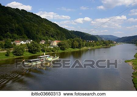"Excursion boat on the Elbe River, near Bad Schandau, Saxon Switzerland region, Saxony, Germany, Europe" View Large Photo Image Stock Image - "Excursion boat on the Elbe River, near Bad Schandau, Saxon Switzerland region, Saxony, Germany, Europe". Fotosearch