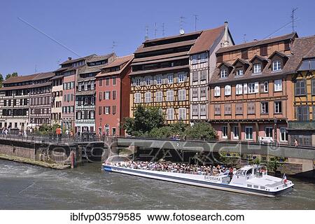 "Excursion boat on the River Ill, """"La Petite France"""", UNESCO World Heritage Site, Petite-France, Strasbourg, Departement Bas-Rhin, Alsace, France, Europe" View Large Photo Image Stock Photography - "Excursion boat on the River Ill, """"La Petite France"""", UNESCO World Heritage Site, Petite-France, Strasbourg, Departement Bas-Rhin, Alsace, France, Europe". Fotosearch
