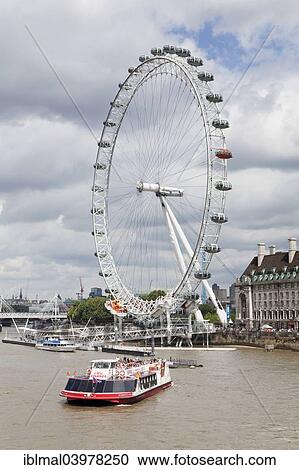 "Excursion boat on the River Thames, London Eye, ferris wheel, London, England, United Kingdom, Europe" View Large Photo Image Stock Image - "Excursion boat on the River Thames, London Eye, ferris wheel, London, England, United Kingdom, Europe". Fotosearch