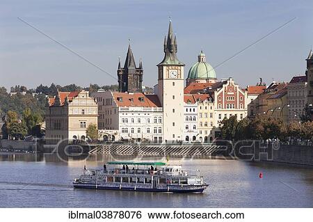 "Excursion boat on the Vltava River with the Bedrich Smetana Museum and the Old Town Bridge Tower, Prague, Bohemia, Czech Republic, Europe" View Large Photo Image Stock Photograph - "Excursion boat on the Vltava River with the Bedrich Smetana Museum and the Old Town Bridge Tower, Prague, Bohemia, Czech Republic, Europe". Fotosearch