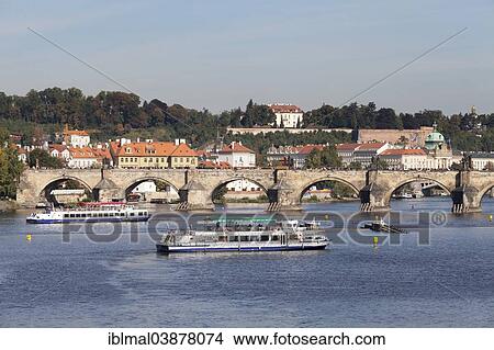 "Excursion boats at Charles Bridge, UNESO World Heritage Site, Prague, Bohemia, Czech Republic, Europe" View Large Photo Image Picture - "Excursion boats at Charles Bridge, UNESO World Heritage Site, Prague, Bohemia, Czech Republic, Europe". Fotosearch