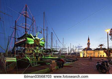 "Excursion boats in the harbour and Tepecik Mosque, Bodrum, Mugla Province, Aegean region, Turkey, Asia" View Large Photo Image Stock Image - "Excursion boats in the harbour and Tepecik Mosque, Bodrum, Mugla Province, Aegean region, Turkey, Asia". Fotosearch