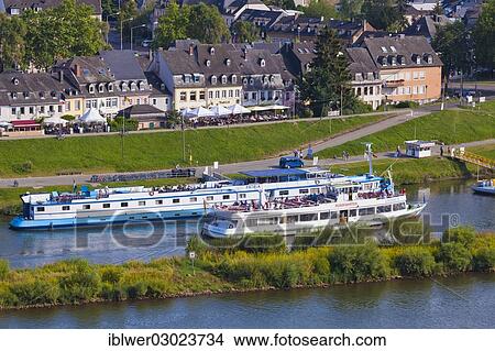 "Excursion boats on the Mosel River, at the pier, Moselufer, Innenstadt, Trier, Rhineland-Palatinate, Germany, Europe" View Large Photo Image Picture - "Excursion boats on the Mosel River, at the pier, Moselufer, Innenstadt, Trier, Rhineland-Palatinate, Germany, Europe". Fotosearch