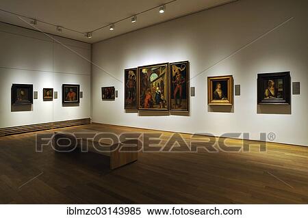 Stock Photography - "Exhibition space with replicas of famous paintings by Albrecht Duerer, Albrecht Duerer House, historic center, Nuremberg, Middle Franconia, Bavaria, Germany, Europe". Fotosearch