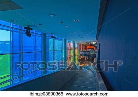 Stock Photo - "Exit ramp of the Hollywood Megaplex Cinema in the former gasometer from 1896, Guglgasse, Vienna, Vienna State, Austria, Europe". Fotosearch