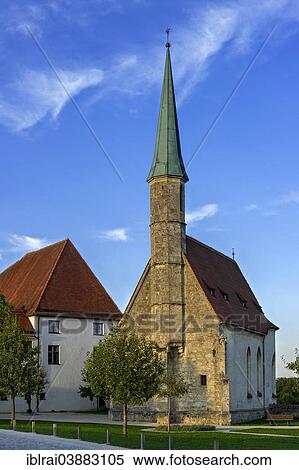 Stock Photography - "Exterior castle chapel, known as Hedwig Chapel, 5th castle yard, Burghausen Castle, Upper Bavaria, Bavaria, Germany, Europe". Fotosearch