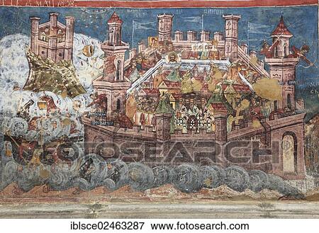"Exterior fresco, Siege of Jerusalem, Moldovita Monastery, Manastirea Moldovita, Churches of Moldavia, UNESCO World Heritage Site, Romania, Europe" View Large Photo Image Stock Photo - "Exterior fresco, Siege of Jerusalem, Moldovita Monastery, Manastirea Moldovita, Churches of Moldavia, UNESCO World Heritage Site, Romania, Europe". Fotosearch
