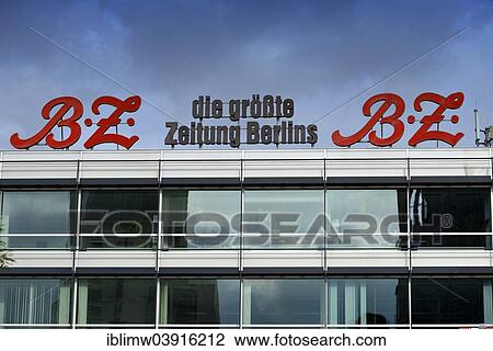 Stock Image - "Facade advertising of the Berlin tabloid newspaper B. Z., Wittenbergplatz square, Berlin, Germany, Europe". Fotosearch