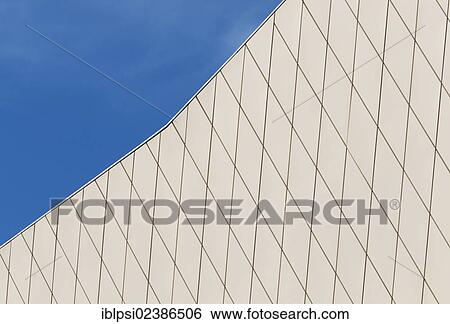 Stock Photograph - "Facade detail, Porsche Museum, building designed by Delugan Meissl, Stuttgart, Baden-Wuerttemberg, Germany, Europe". Fotosearch