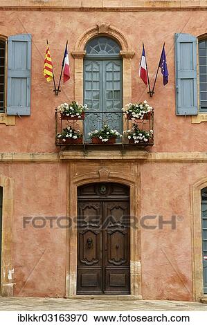 "Facade of a building, Roussillon, Vaucluse, Provence, Region Provence-Alpes-Cote d? ÇÖAzur, France, Europe" View Large Photo Image Stock Image - "Facade of a building, Roussillon, Vaucluse, Provence, Region Provence-Alpes-Cote d? ÇÖAzur, France, Europe". Fotosearch