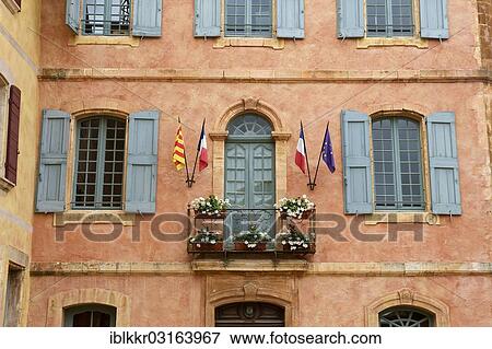 "Facade of a building, Roussillon, Vaucluse, Provence, Region Provence-Alpes-Cote d? ÇÖAzur, France, Europe" View Large Photo Image Stock Photo - "Facade of a building, Roussillon, Vaucluse, Provence, Region Provence-Alpes-Cote d? ÇÖAzur, France, Europe". Fotosearch