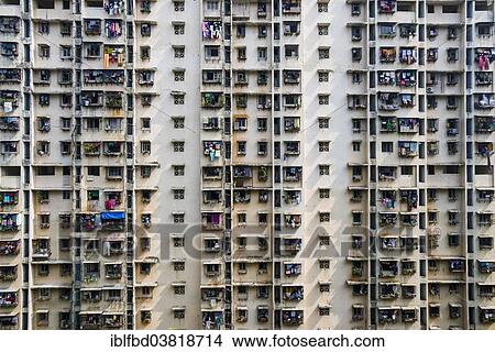Picture - "Facade of a large residential building, Mumbai, Maharashtra, India, Asia". Fotosearch