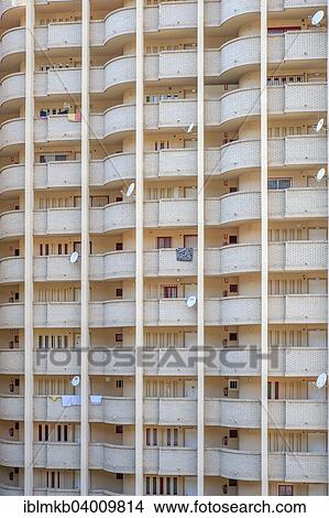"Facade of a skyscraper with satellite dishes on balconies, Benidorm, Costa Blanca, Province of Alicante, Spain, Europe" View Large Photo Image Picture - "Facade of a skyscraper with satellite dishes on balconies, Benidorm, Costa Blanca, Province of Alicante, Spain, Europe". Fotosearch