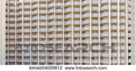"Facade of a skyscraper with satellite dishes on balconies, Benidorm, Costa Blanca, Province of Alicante, Spain, Europe" View Large Photo Image Stock Image - "Facade of a skyscraper with satellite dishes on balconies, Benidorm, Costa Blanca, Province of Alicante, Spain, Europe". Fotosearch
