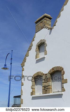 "Facade of a typical house in Saint-Pierre-Quiberon on the Quiberon peninsula, southern Brittany, Bretagne, France, Europe" View Large Photo Image Stock Image - "Facade of a typical house in Saint-Pierre-Quiberon on the Quiberon peninsula, southern Brittany, Bretagne, France, Europe". Fotosearch
