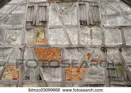 "Facade of an old half-timbered barn, Benzendorf, Middle Franconia, Bavaria, Germany, Europe" View Large Photo Image Stock Photo - "Facade of an old half-timbered barn, Benzendorf, Middle Franconia, Bavaria, Germany, Europe". Fotosearch