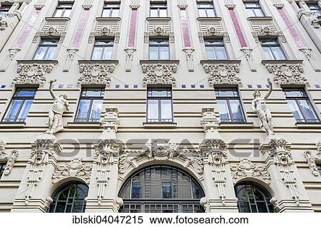 "Facade of the building in No. 2a Alberta iela street, Art Nouveau style, Boguslavskiy apartment house, by architect Mikhail Eisenstein, Riga, Latvia, Europe" View Large Photo Image Stock Photography - "Facade of the building in No. 2a Alberta iela street, Art Nouveau style, Boguslavskiy apartment house, by architect Mikhail Eisenstein, Riga, Latvia, Europe". Fotosearch