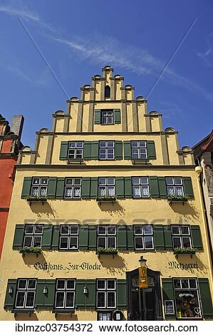 "Facade of the """"Gasthaus zur Glocke"""", restaurant, circa 1600, Dinkelsbuhl, Middle Franconia, Bavaria, Germany, Europe" View Large Photo Image Stock Image - "Facade of the """"Gasthaus zur Glocke"""", restaurant, circa 1600, Dinkelsbuhl, Middle Franconia, Bavaria, Germany, Europe". Fotosearch