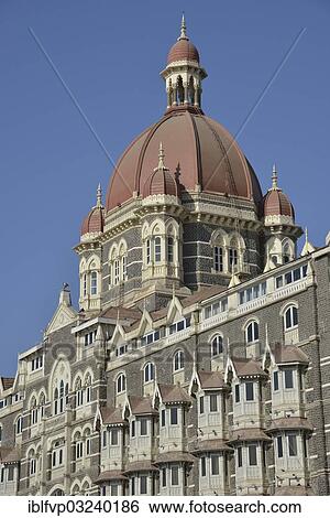 Stock Photograph - "Facade of the Taj Mahal Hotel, badly damaged in a terrorist attack in November 2008, reopened in 2010, Mumbai, Maharashtra, India, Asia". Fotosearch