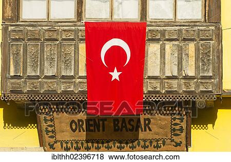 "Facade with a Turkish flag, Kaleici, Kaleici, old town of Antalya, Turkish Riviera, Turkey, Asia Minor, Asia" View Large Photo Image Stock Photo - "Facade with a Turkish flag, Kaleici, Kaleici, old town of Antalya, Turkish Riviera, Turkey, Asia Minor, Asia". Fotosearch