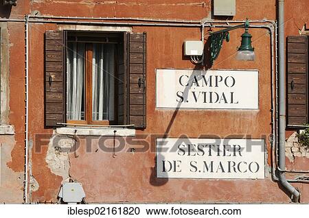 "Facade with signs, Campo S. Vidal and Sestier de S. Marco, San Marco, Venice, Veneto, Italy, Europe" View Large Photo Image Stock Image - "Facade with signs, Campo S. Vidal and Sestier de S. Marco, San Marco, Venice, Veneto, Italy, Europe". Fotosearch