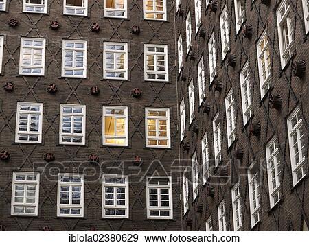 "Facades with windows in the courtyard of Sprinkenhof, Hamburg, Germany, Europe" View Large Photo Image Stock Photo - "Facades with windows in the courtyard of Sprinkenhof, Hamburg, Germany, Europe". Fotosearch