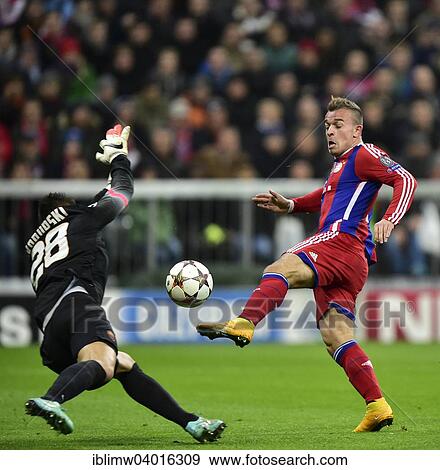 "Failed goal shot, Xherdan Shaqiri, FC Bayern Munich, goalkeeper Lukasz Skorupski, AS Roma, Allianz Arena, Munich, Bavaria, Germany, Europe" View Large Photo Image Stock Photo - "Failed goal shot, Xherdan Shaqiri, FC Bayern Munich, goalkeeper Lukasz Skorupski, AS Roma, Allianz Arena, Munich, Bavaria, Germany, Europe". Fotosearch