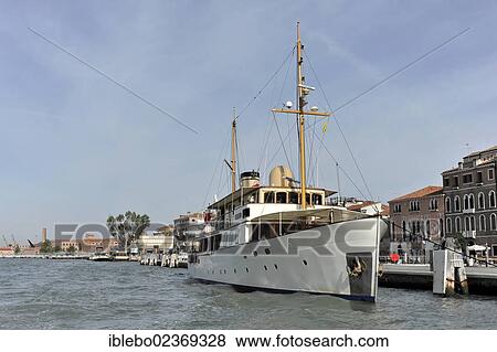 Stock Photo - "Fair Lady"""", vintage steamer moored in Venice, Veneto, Italy, Europe". Fotosearch