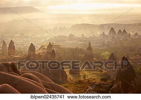 "Fairy chimneys at sunrise, Goereme, Cappadocia, Turkey, Asia" View Large Photo Image Stock Image - "Fairy chimneys at sunrise, Goereme, Cappadocia, Turkey, Asia". Fotosearch
