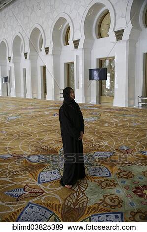 "Faithful woman in Sheikh Zayed Mosque, women's prayer room, Abu Dhabi, Emirate of Abu Dhabi, United Arab Emirates, Asia" View Large Photo Image Stock Photo - "Faithful woman in Sheikh Zayed Mosque, women's prayer room, Abu Dhabi, Emirate of Abu Dhabi, United Arab Emirates, Asia". Fotosearch