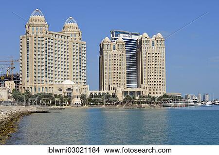 "Falcon and Pearl Towers, Doha Hilton Hotel, Doha, Doha, Qatar, Asia" View Large Photo Image Picture - "Falcon and Pearl Towers, Doha Hilton Hotel, Doha, Doha, Qatar, Asia". Fotosearch